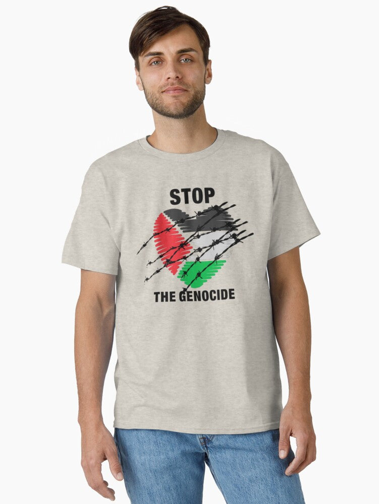 Stop the genocide in Gaza Classic Shirt T Shirt Minimal Style