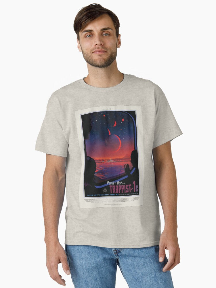 NASA JPL Exoplanet Travel Bureau TRAPPIST-1e 8K resolution Classic T-Shirt | Premium Unisex T-Shirt, Trending Graphic Tee