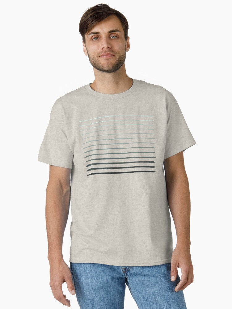 Graduated Ice Blue Stripes Classic Shirt T Shirt US Market