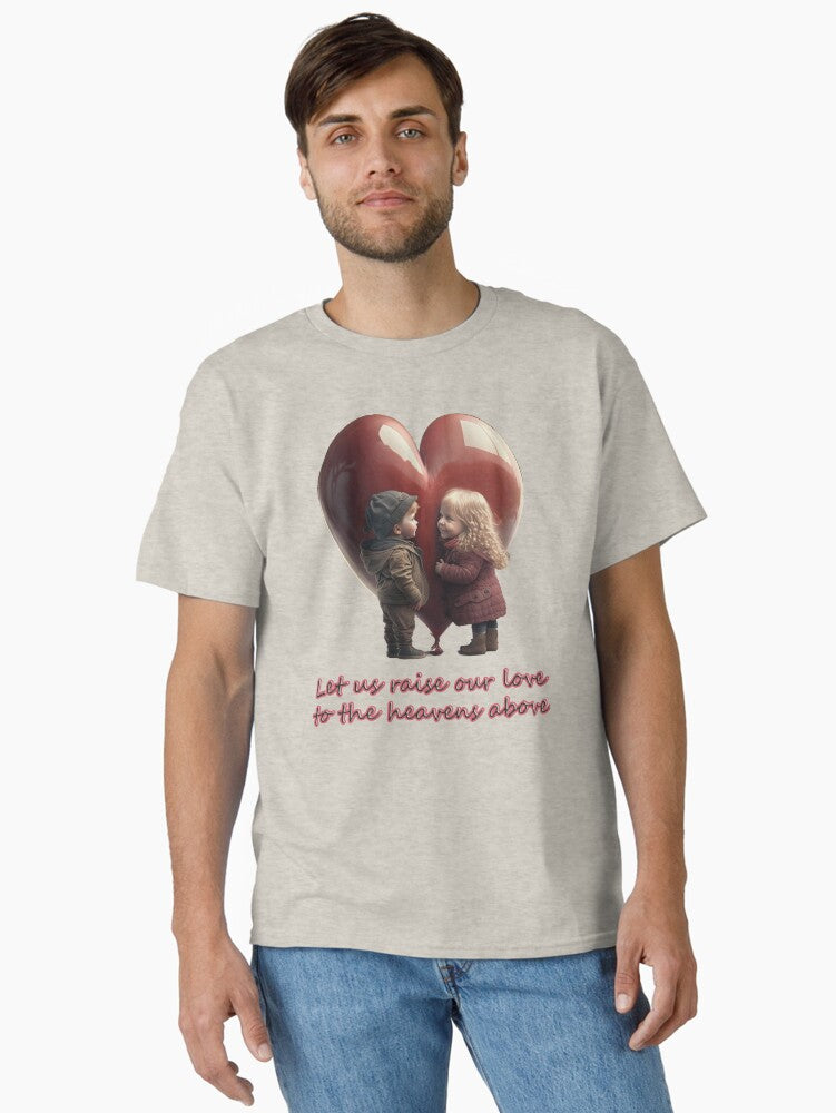 Valentines day ideas Boy and girl with a heart balloon Classic Shirt T Shirt Gift Ready