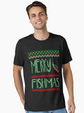Fisherman Funny Christmas Pajama Merry Fishmas Ugly Fishing Essential T-Shirt | Premium Unisex T-Shirt, Trending Graphic Tee