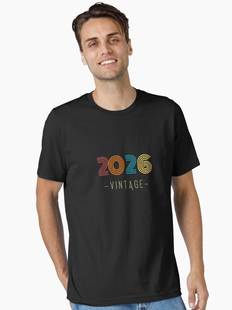 VINTAGE 2026 NEON RETRO DESIGN Essential T Shirt T Shirt Trending US New Year Trend