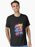 Splash Paint Happy New Year 2026 Essential T Shirt T Shirt Premium Print Modern Aesthetic