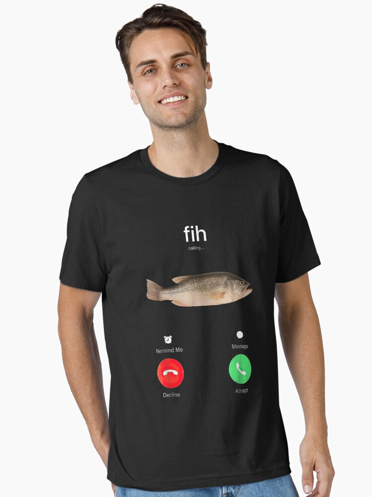 Fih Calling Remind me Message Decline Accept Phone Call Fish Essential T-Shirt | Premium Unisex T-Shirt, Trending Graphic Tee