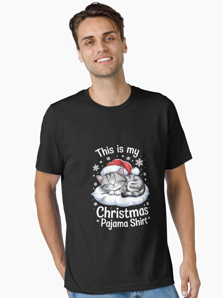 Cat Official Christmas Sleepshirt Xmas Kitten Pajama Essential T-Shirt | Premium Unisex T-Shirt, Trending Graphic Tee