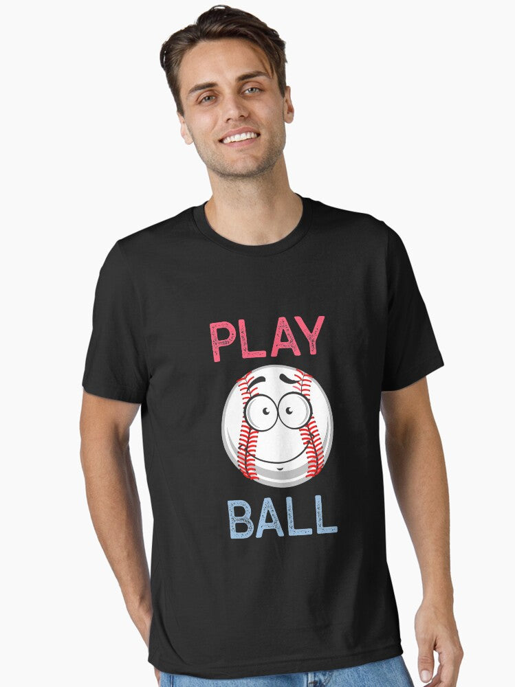 Baseball Face Play Ball Essential T Shirt T Shirt Streetwear Style Gift Ready