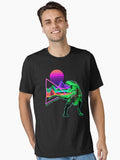 Neon Tyranosaurus Vaporwave Synthwave Dinosaur T-Rex Essential T-Shirt | Premium Unisex T-Shirt, Trending Graphic Tee