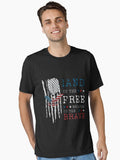 Land of the Free Because of Brave America American Flag 4th of July Essential Shirt T Shirt Premium Quality