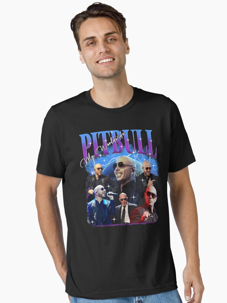Pitbull Mr Worlwide Retro 90s Essential T-Shirt | Premium Unisex T-Shirt, Trending Graphic Tee