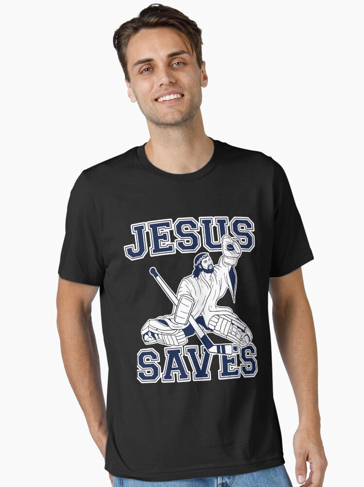 Funny Hockey Shirt Jesus Saves Shirt Goalie Shirt Essential Shirt T Shirt Gift Ready