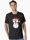 Santa Claus Face Sunglasses With Hat Beard Christmas Kids Essential Shirt T Shirt Clean Design