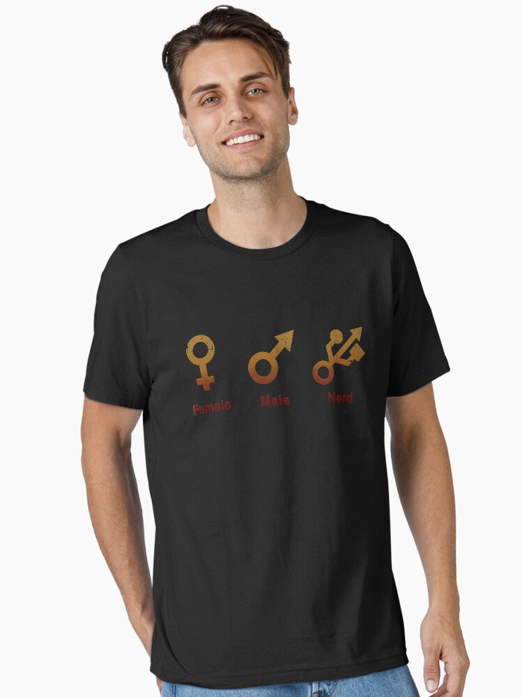 Female Male Nerd USB Essential Shirt T Shirt Gift Ready
