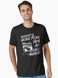 Whats more punk than the public library Support Public Libraries shirt vintage funny raccoon meme shirt feral raccoon Essential T-Shirt | Premium Unisex T-Shirt, Trending Graphic Tee