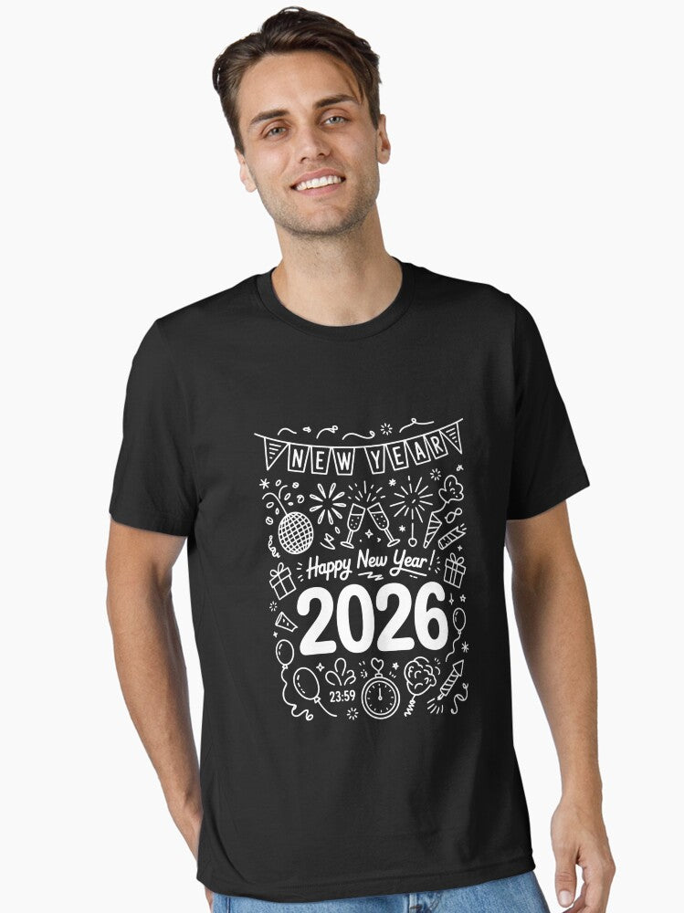 Happy New Year 2026 Party Essential T Shirt T Shirt High Search Demand Modern Aesthetic