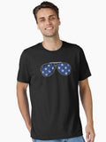 Patriotic Stars Blue Distress Sunglasses independence Day 4th of July Essential Shirt T Shirt US Market