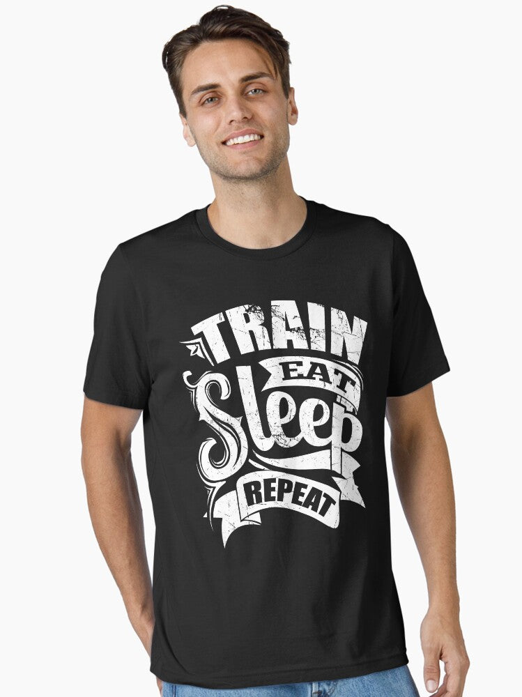 Train Eat Sleep Repeat Gym Essential T Shirt T Shirt Minimal Style