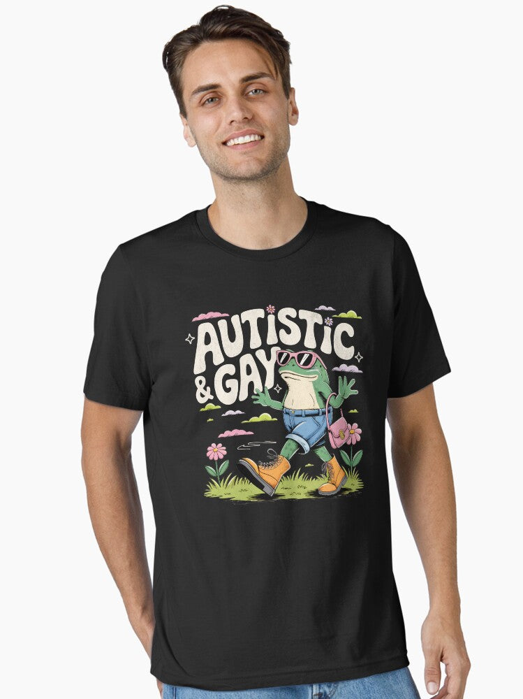 Autistic and Gay Funny Frog Essential T Shirt T Shirt Viral TikTok Find Gift Ready