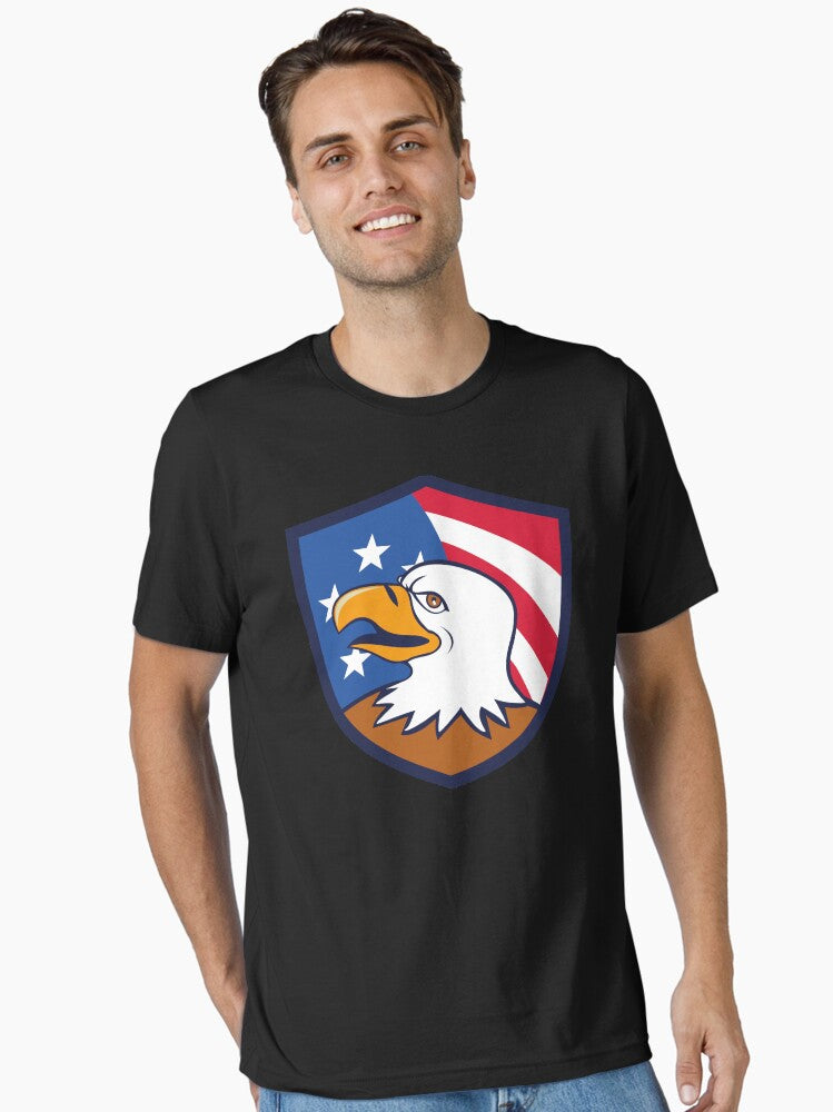 Vintage American Eagle Shield illustration Essential Shirt T Shirt Clean Design