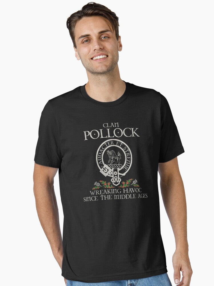 Clan Pollock crest Scottish surname tartan Thistle vintage Essential TShirt T-Shirt | Premium Graphic | Great For Christmas Season