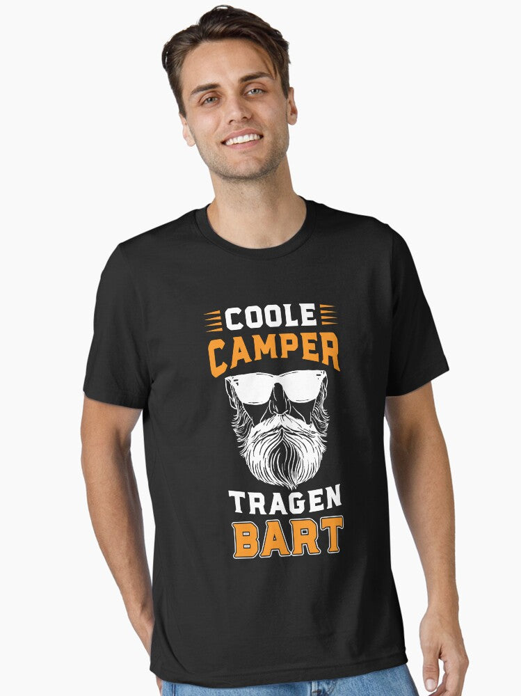 Camper gift man bearded camping saying funny Essential Shirt T Shirt Everyday Wear