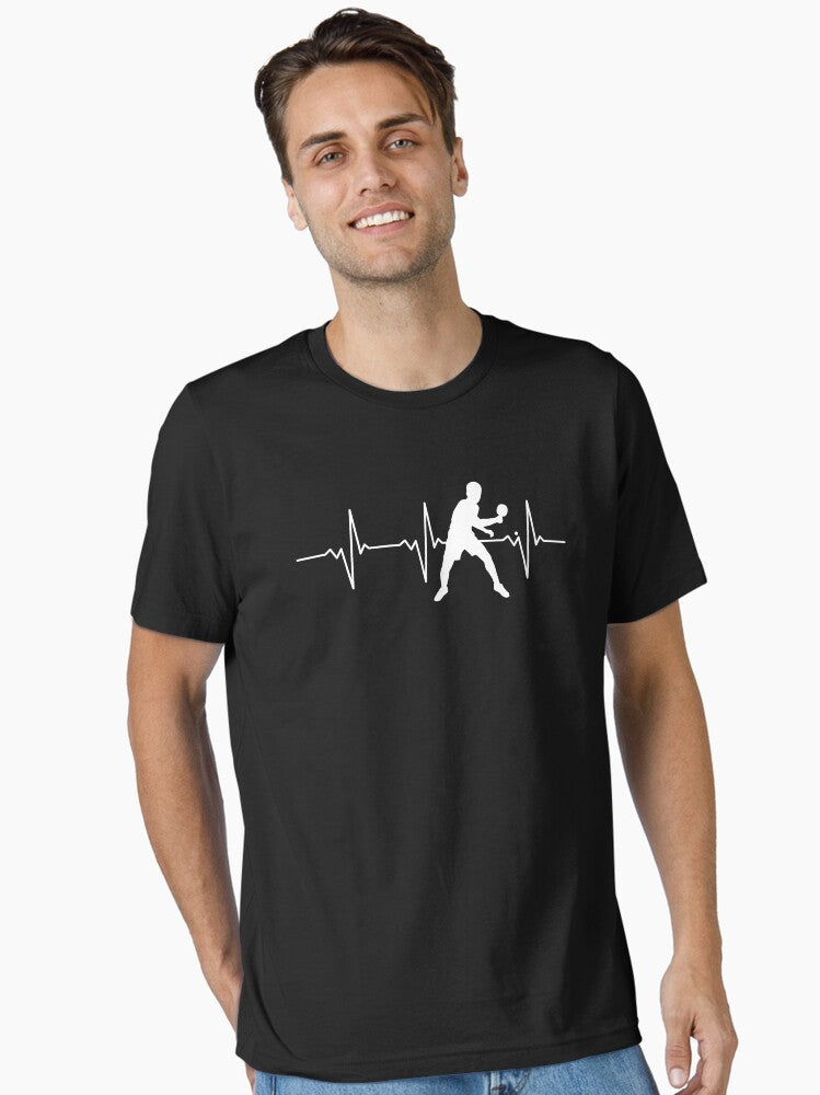 Table Tennis Player Ping Pong Heartbeat Essential Shirt T Shirt US Market