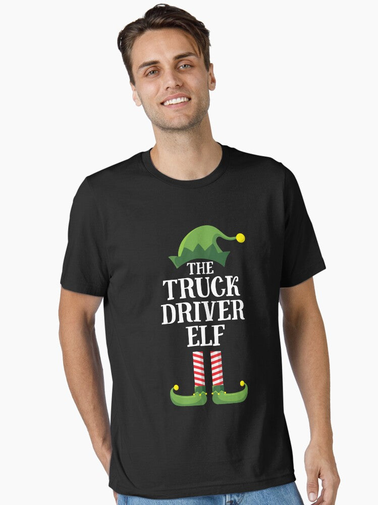 Truck Driver Elf Matching Family Group Christmas Essential T-Shirt | Premium Unisex T-Shirt, Trending Graphic Tee