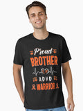 Proud Brother Adhd Warrior Awareness Ribbon Orange Essential T-Shirt