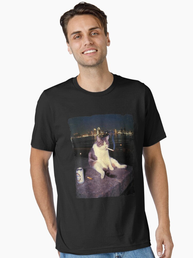 Smoking Cool Cat Essential T-Shirt | Premium Unisex T-Shirt, Trending Graphic Tee
