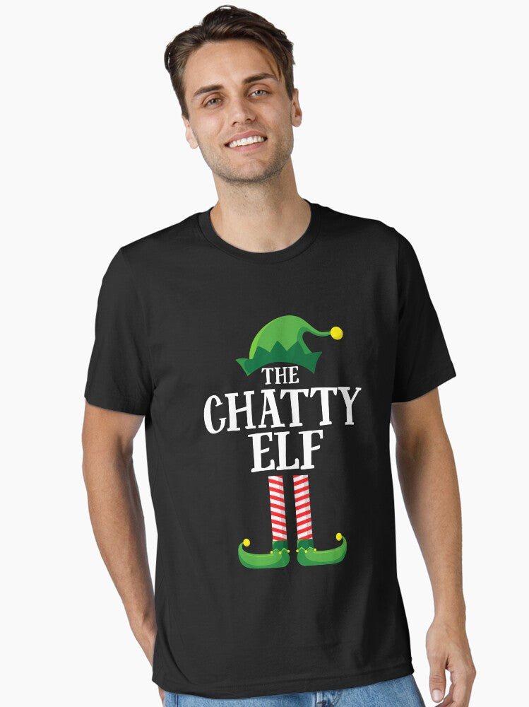 Chatty Elf Matching Family Group Christmas Essential T-Shirt | Premium Unisex T-Shirt, Trending Graphic Tee