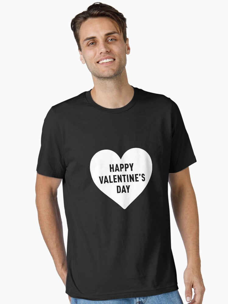 Happy Valentine Day White Essential Shirt T Shirt Minimal Style