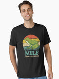 Man I Love Frogs MILF Retro Vintage Sunset Frog Lovers Essential T Shirt T Shirt Trending US Best Seller Look