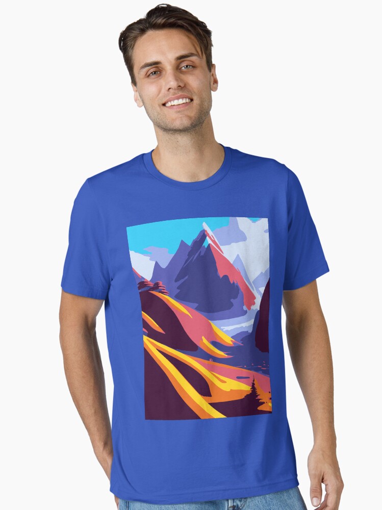 Retro Futurism Art - Retro Futurism Art-Retro Landscape Art Essential T-Shirt | Premium Unisex T-Shirt, Trending Graphic Tee