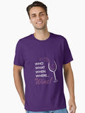 Who What When Where Wine Chidi s t shirt from The Good Place Essential T Shirt T Shirt Minimal Artwork
