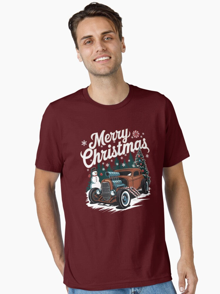 Rockin Retro Hot Rod Merry Christmas Design Essential T Shirt T Shirt High Search Demand Hot Right Now