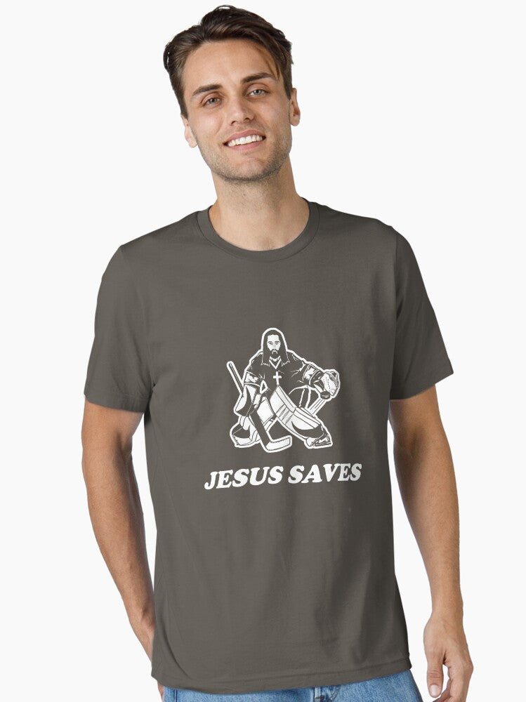 Jesus Saves Hockey Goalie Essential Shirt T Shirt Gift Ready