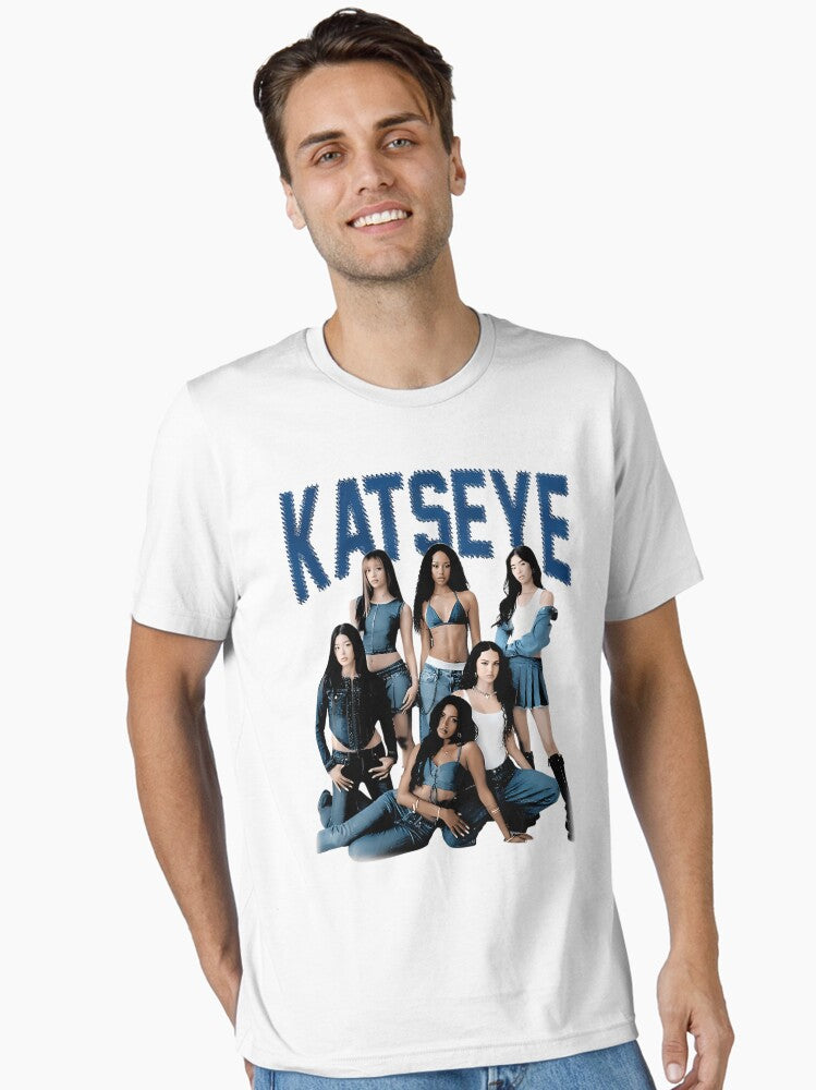 KATSEYE Six Girls Trendy Denim K-Pop Group Digital Illustration Essential T-Shirt