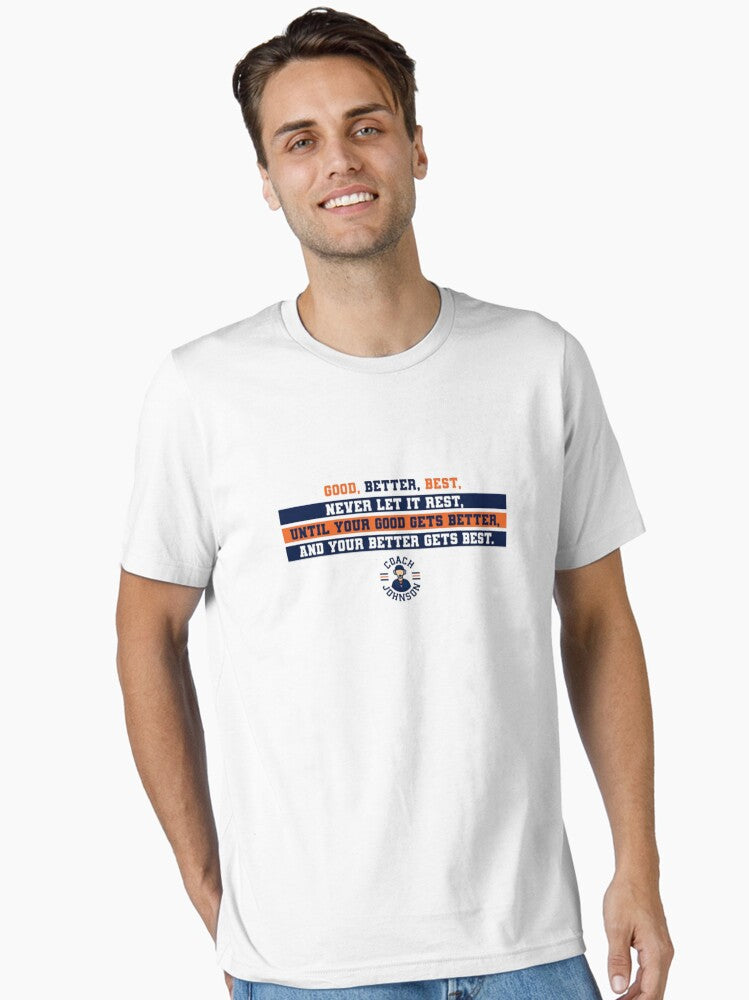 Vintage Coach Ben Johnson Good, Better, Best Win Speech Essential T-Shirt | Premium Unisex T-Shirt, Trending Graphic Tee