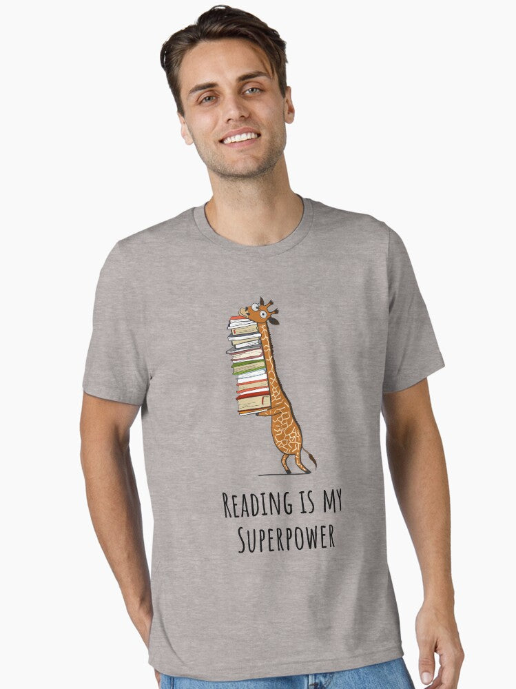 Funny Giraffe Holding a Stack of Books Reading Is My Superpower Book Lover Gift Phones Cases And Other Gift Essential T