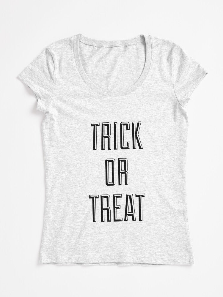 Trick Or Treat Tee Shirt Halloween Fun Fitted Scoop T T Shirt US Trend