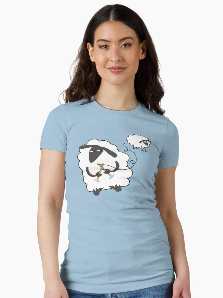 Funny Sheep Knitting Stealing Wool Yarn