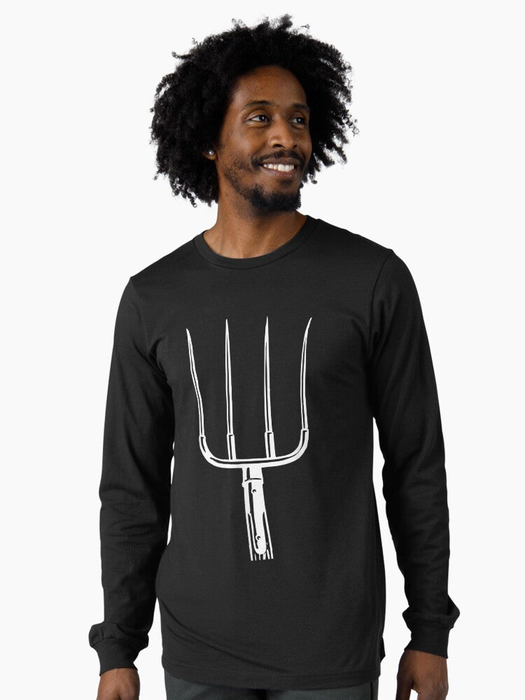 Pitchfork For A Homesteading Farmer Long Sleeve T-Shirt