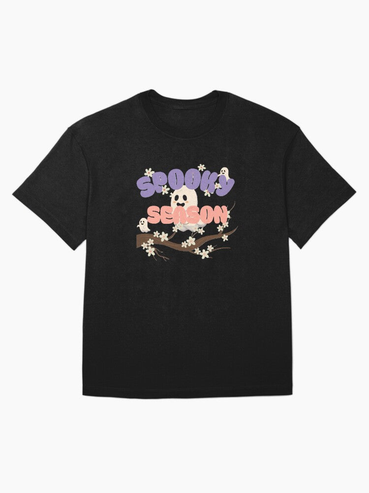 Spooky Season Cute Ghost Halloween Design Oversized T Shirt
