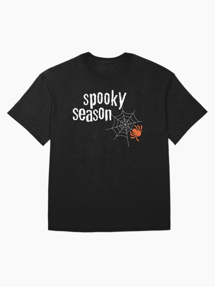 Spooky Halloween Season Boo Spider Web Oversized T Shirt