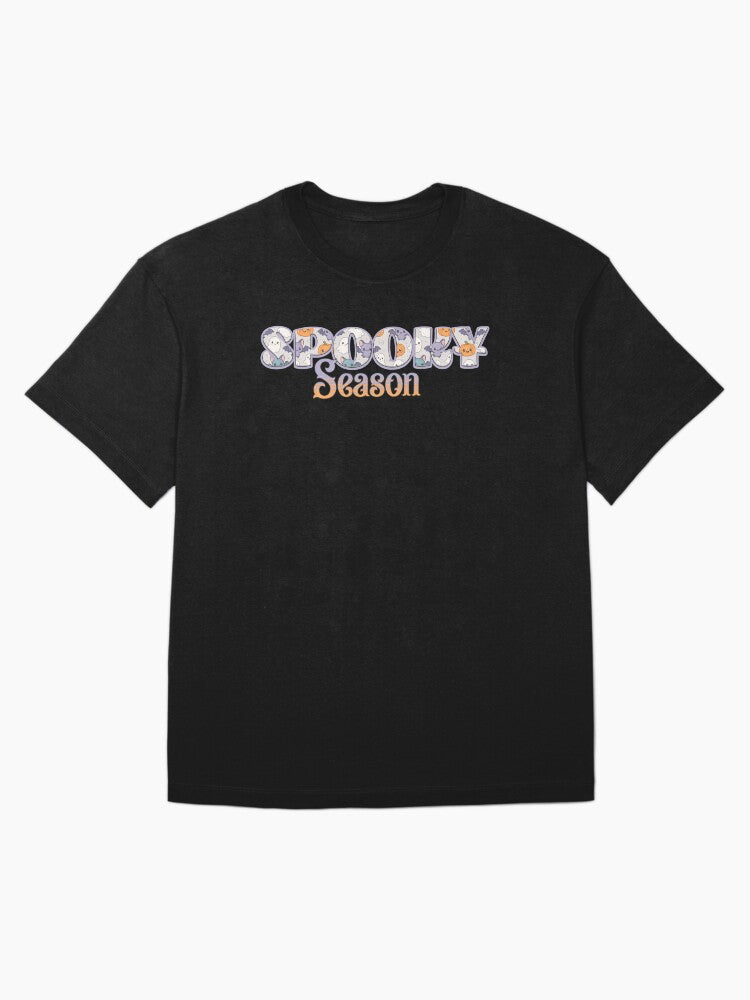 Bold Pastel Kawaii Text Spooky Season Halloween Graphic Oversized T Shirt