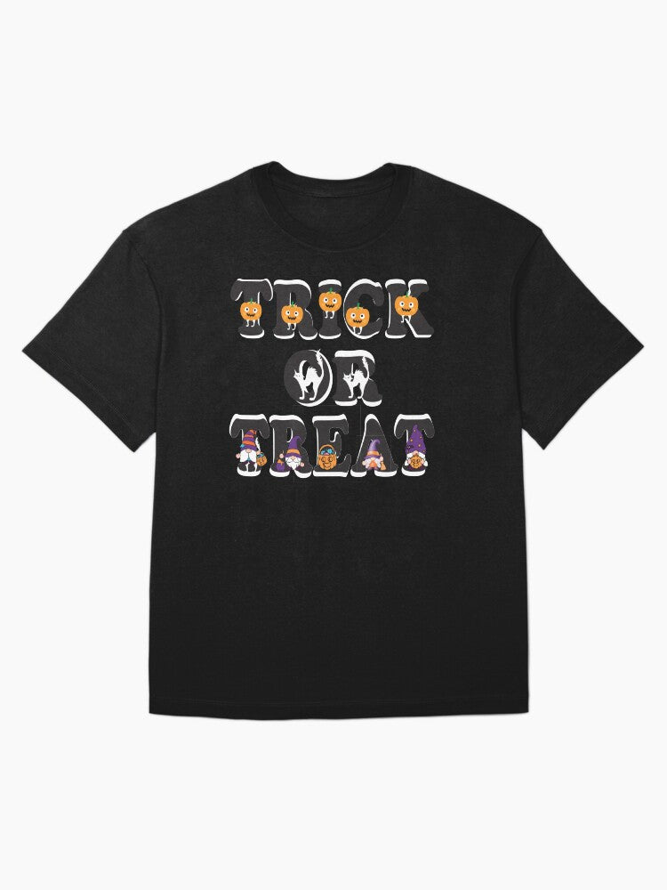 Trick Or Treat Halloween Graphic Design Clothing Oversized T Shirt Premium Print