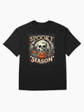 Funny Groovy Ghost Spooky Season For Halloween Oversized T Shirt