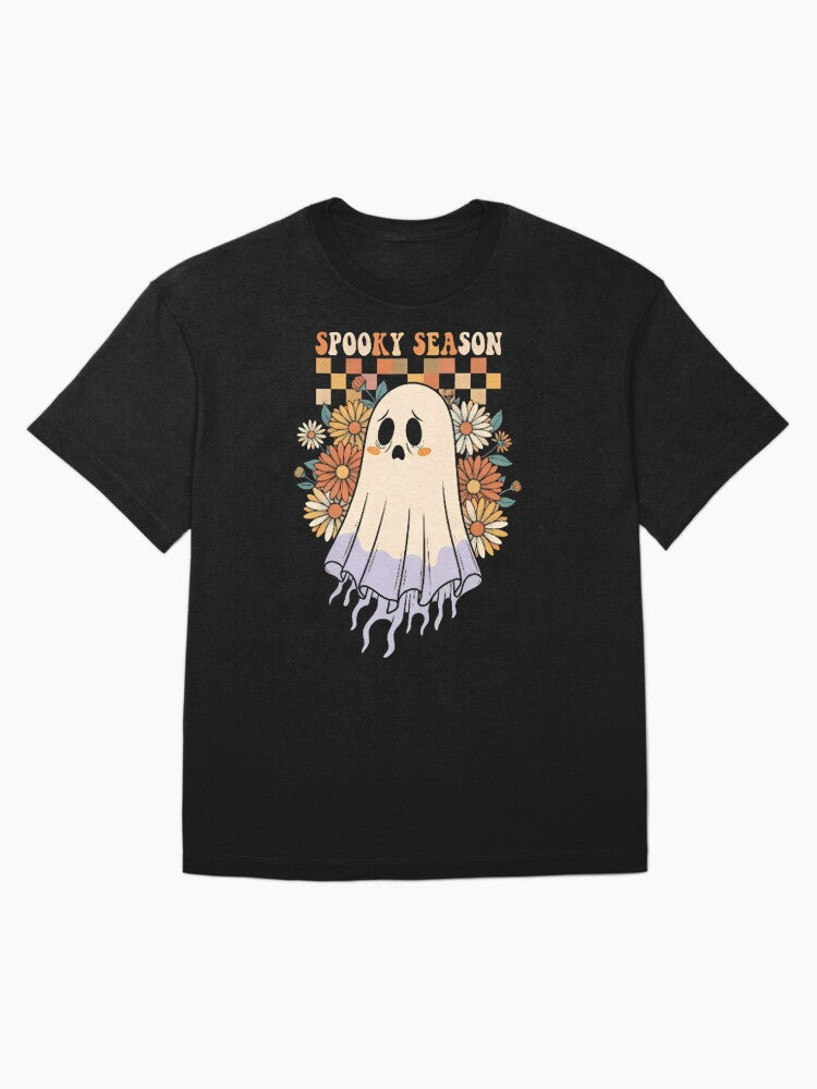 Spooky Season Retro Ghost Oversized T Shirt