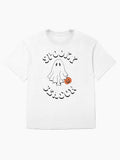 Spooky Season Ghost With Pumpkin Oversized T Shirt
