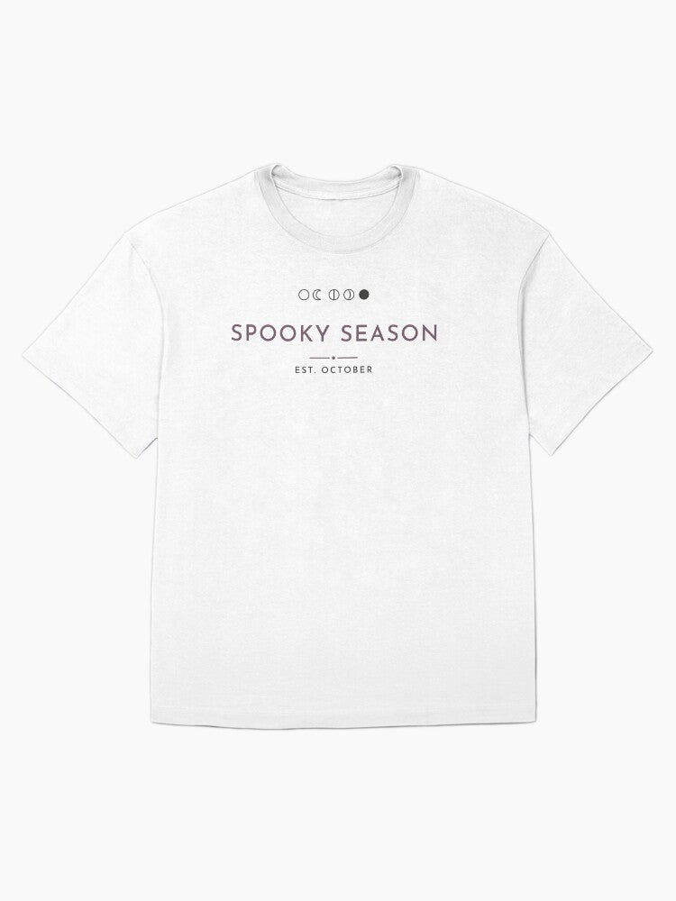 Spooky Season Moon Phases Celestial Halloween T Shirt Oversized