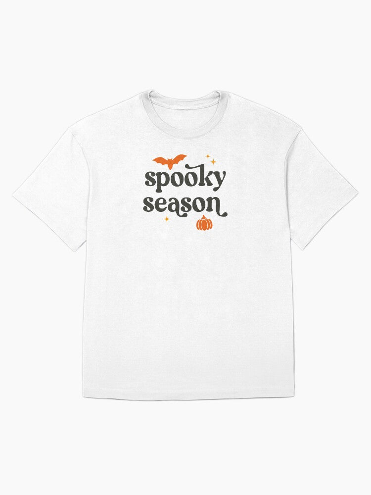 Spooky Season Pumpkin And Bat Oversized T Shirt